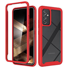 Coque Rebord Contour Silicone et Vitre Transparente Housse Etui 360 Degres ZJ4 pour Samsung Galaxy A15 5G Rouge