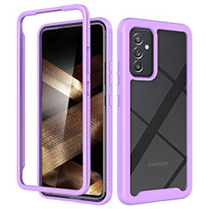 Coque Rebord Contour Silicone et Vitre Transparente Housse Etui 360 Degres ZJ4 pour Samsung Galaxy A15 5G Violet Clair