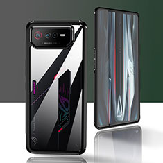 Coque Rebord Contour Silicone et Vitre Transparente Housse Etui 360 Degres ZJ5 pour Asus ROG Phone 6 Noir
