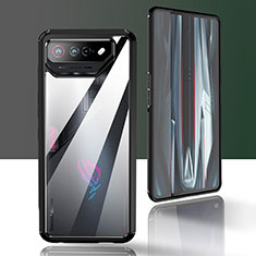 Coque Rebord Contour Silicone et Vitre Transparente Housse Etui 360 Degres ZJ5 pour Asus ROG Phone 7 Pro Noir