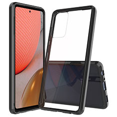Coque Rebord Contour Silicone et Vitre Transparente Housse Etui 360 Degres ZJ5 pour Samsung Galaxy A72 5G Noir