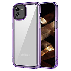 Coque Rebord Contour Silicone et Vitre Transparente Housse Etui AC1 pour Samsung Galaxy A03 Violet Clair