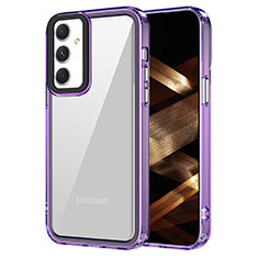 Coque Rebord Contour Silicone et Vitre Transparente Housse Etui AC1 pour Samsung Galaxy A54 5G Violet Clair