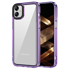 Coque Rebord Contour Silicone et Vitre Transparente Housse Etui AC1 pour Samsung Galaxy F04 Violet Clair