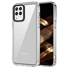 Coque Rebord Contour Silicone et Vitre Transparente Housse Etui AC1 pour Samsung Galaxy M32 4G Clair