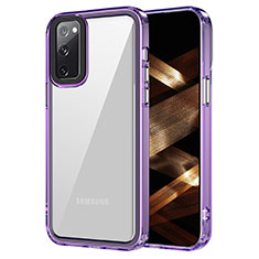 Coque Rebord Contour Silicone et Vitre Transparente Housse Etui AC1 pour Samsung Galaxy S20 Lite 5G Violet Clair