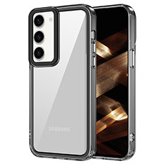 Coque Rebord Contour Silicone et Vitre Transparente Housse Etui AC1 pour Samsung Galaxy S23 5G Noir
