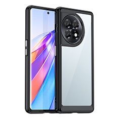 Coque Rebord Contour Silicone et Vitre Transparente Housse Etui J01S pour OnePlus Ace 2 5G Noir