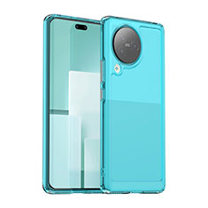 Coque Rebord Contour Silicone et Vitre Transparente Housse Etui J02S pour Xiaomi Civi 3 5G Bleu