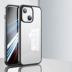 Coque Rebord Contour Silicone et Vitre Transparente Housse Etui LD1 pour Apple iPhone 13 Argent