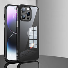 Coque Rebord Contour Silicone et Vitre Transparente Housse Etui LD1 pour Apple iPhone 13 Pro Max Noir