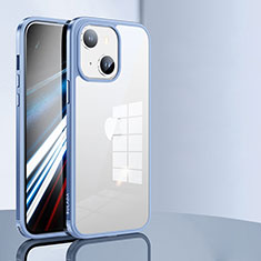 Coque Rebord Contour Silicone et Vitre Transparente Housse Etui LD1 pour Apple iPhone 14 Plus Bleu Ciel
