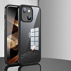 Coque Rebord Contour Silicone et Vitre Transparente Housse Etui LD1 pour Apple iPhone 15 Noir