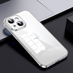 Coque Rebord Contour Silicone et Vitre Transparente Housse Etui LD2 pour Apple iPhone 13 Argent