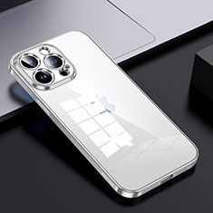 Coque Rebord Contour Silicone et Vitre Transparente Housse Etui LD2 pour Apple iPhone 13 Pro Argent