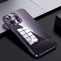 Coque Rebord Contour Silicone et Vitre Transparente Housse Etui LD2 pour Apple iPhone 13 Pro Max Violet