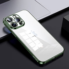 Coque Rebord Contour Silicone et Vitre Transparente Housse Etui LD2 pour Apple iPhone 13 Pro Vert
