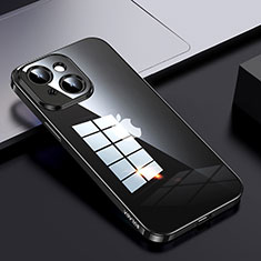 Coque Rebord Contour Silicone et Vitre Transparente Housse Etui LD2 pour Apple iPhone 15 Noir