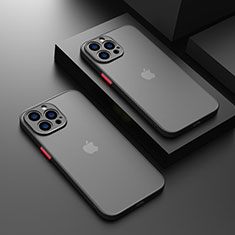Coque Rebord Contour Silicone et Vitre Transparente Housse Etui LS1 pour Apple iPhone 13 Pro Max Noir