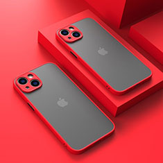 Coque Rebord Contour Silicone et Vitre Transparente Housse Etui LS1 pour Apple iPhone 13 Rouge