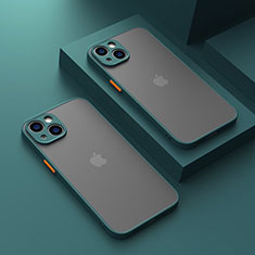 Coque Rebord Contour Silicone et Vitre Transparente Housse Etui LS1 pour Apple iPhone 13 Vert Nuit