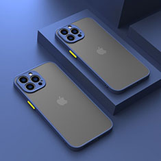 Coque Rebord Contour Silicone et Vitre Transparente Housse Etui LS1 pour Apple iPhone 15 Pro Bleu