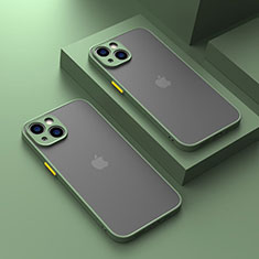 Coque Rebord Contour Silicone et Vitre Transparente Housse Etui LS1 pour Apple iPhone 15 Vert
