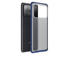Coque Rebord Contour Silicone et Vitre Transparente Housse Etui M01 pour Xiaomi Mi 11 Ultra 5G Bleu
