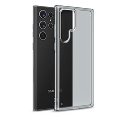Coque Rebord Contour Silicone et Vitre Transparente Housse Etui M02 pour Samsung Galaxy S21 Ultra 5G Clair