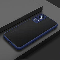 Coque Rebord Contour Silicone et Vitre Transparente Housse Etui M02 pour Xiaomi Mi 12 5G Bleu
