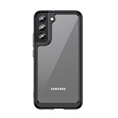 Coque Rebord Contour Silicone et Vitre Transparente Housse Etui M03 pour Samsung Galaxy S21 5G Noir