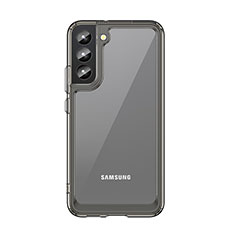 Coque Rebord Contour Silicone et Vitre Transparente Housse Etui M03 pour Samsung Galaxy S22 5G Gris