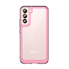 Coque Rebord Contour Silicone et Vitre Transparente Housse Etui M03 pour Samsung Galaxy S22 5G Or Rose