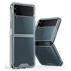 Coque Rebord Contour Silicone et Vitre Transparente Housse Etui P01 pour Samsung Galaxy Z Flip3 5G Clair