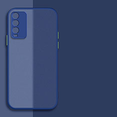 Coque Rebord Contour Silicone et Vitre Transparente Housse Etui P01 pour Xiaomi Redmi 9T 4G Bleu