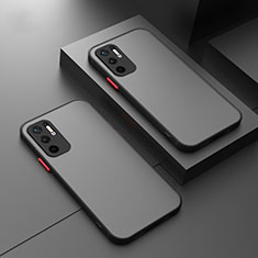 Coque Rebord Contour Silicone et Vitre Transparente Housse Etui P01 pour Xiaomi Redmi Note 10T 5G Noir