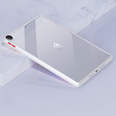 Coque Rebord Contour Silicone et Vitre Transparente Housse Etui pour Apple iPad 10.2 (2019) Blanc