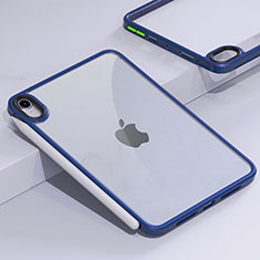 Coque Rebord Contour Silicone et Vitre Transparente Housse Etui pour Apple iPad Mini 6 Bleu