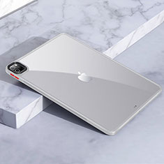 Coque Rebord Contour Silicone et Vitre Transparente Housse Etui pour Apple iPad Pro 12.9 (2020) Blanc