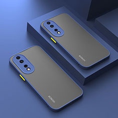 Coque Rebord Contour Silicone et Vitre Transparente Housse Etui pour Huawei Honor 90 5G Bleu