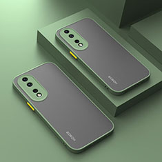 Coque Rebord Contour Silicone et Vitre Transparente Housse Etui pour Huawei Honor 90 Pro 5G Vert