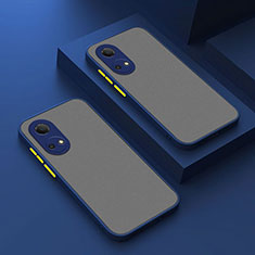 Coque Rebord Contour Silicone et Vitre Transparente Housse Etui pour Huawei Honor X7 Bleu