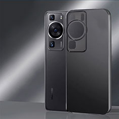 Coque Rebord Contour Silicone et Vitre Transparente Housse Etui pour Huawei P60 Noir