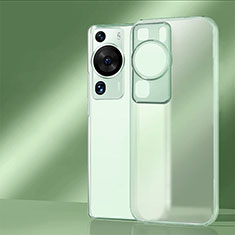 Coque Rebord Contour Silicone et Vitre Transparente Housse Etui pour Huawei P60 Pastel Vert