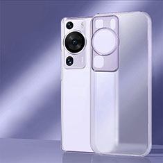 Coque Rebord Contour Silicone et Vitre Transparente Housse Etui pour Huawei P60 Pro Violet Clair