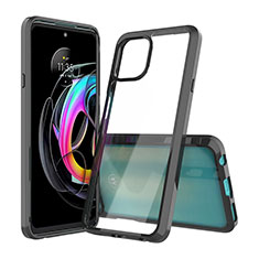 Coque Rebord Contour Silicone et Vitre Transparente Housse Etui pour Motorola Moto Edge 20 Lite 5G Noir