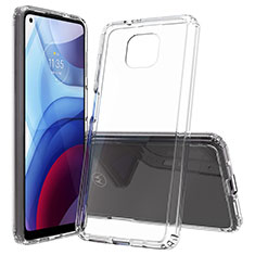 Coque Rebord Contour Silicone et Vitre Transparente Housse Etui pour Motorola Moto G Power (2021) Clair