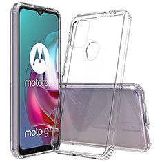 Coque Rebord Contour Silicone et Vitre Transparente Housse Etui pour Motorola Moto G20 Clair