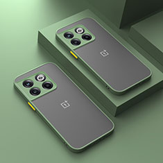 Coque Rebord Contour Silicone et Vitre Transparente Housse Etui pour OnePlus 12 5G Pastel Vert