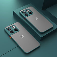 Coque Rebord Contour Silicone et Vitre Transparente Housse Etui pour OnePlus 12R 5G Vert